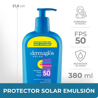 Dermaglós Protector Solar FPS50 Emulsión x 380ml