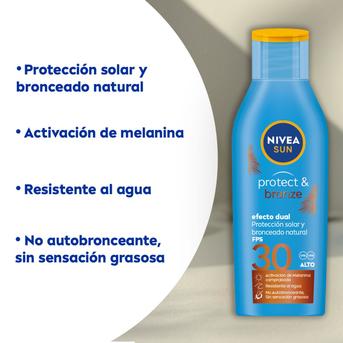 Protector solar NIVEA SUN Protect & Bronze FPS 30 200 ml