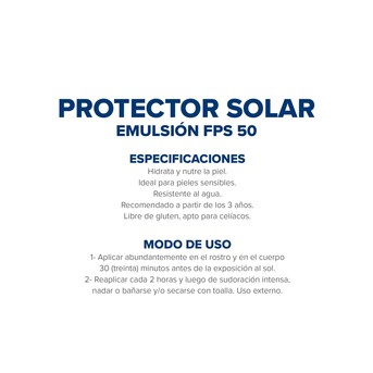 Protector Solar Dermaglós FPS50 Emulsión x 250ml