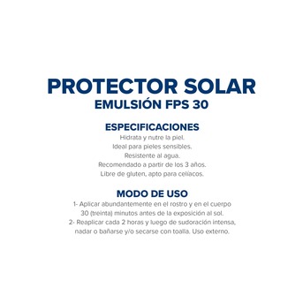 Protector Solar Dermaglos Fps 30 Emulsión Piel Sensible 250ml