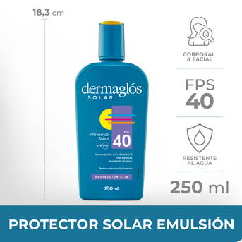 Protector Solar Dermaglós FPS40 Emulsión x250ml