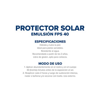 Protector Solar Dermaglós FPS40 Emulsión x250ml