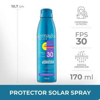 Protector Solar Dermaglós FPS30 Spray Continuo x170ml