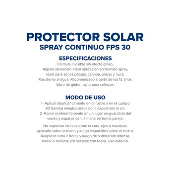 Protector Solar Dermaglós FPS30 Spray Continuo x170ml