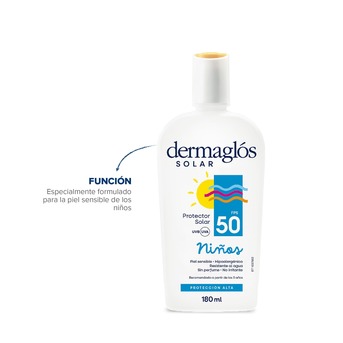 Protector Solar Dermaglos Niños Fps 50 Piel Sensible 180ml
