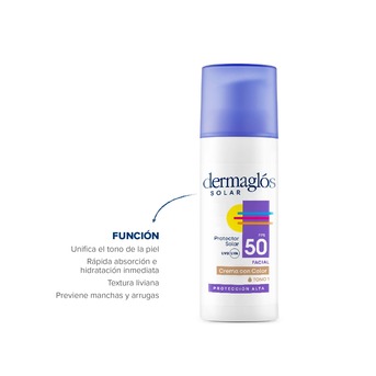 Dermaglós Protector Solar Facial Fps50 Crema Color Claro 50g