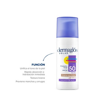 Dermaglos Solar Protector Solar F50 Dermo Crema Color 50gr