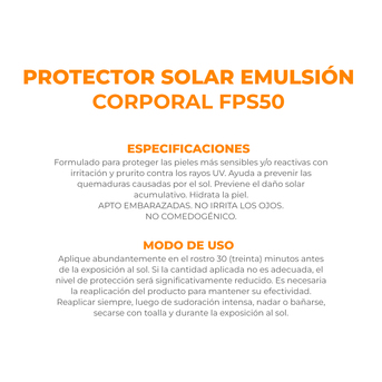 Protector Solar AVENO FPS50 Corporal Emulsión 175ml