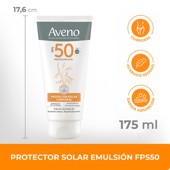 Protector Solar AVENO FPS50 Corporal Emulsión 175ml