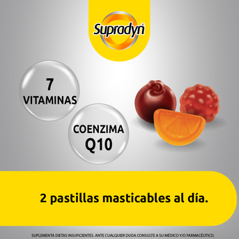 Supradyn Gummies 25 Pastillas Masticables Sabor Naranja, Frambuesa y Cereza
