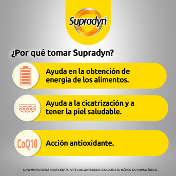Supradyn Gummies 25 Pastillas Masticables Sabor Naranja, Frambuesa y Cereza