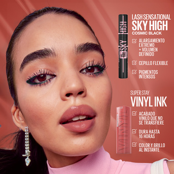 Maybelline: Sky High Cosmic Black + Labial Vinyl Ink Cheeky