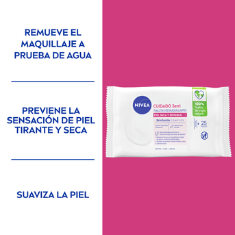 Toallitas Limpiadoras 3 en 1 NIVEA x 25 unidades