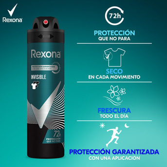 Desodorante en Aerosol Rexona Invisible 150 ml