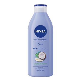 Loción corporal NIVEA Coco y Aceite de Monoi Rápida Absorción Piel normal a seca x 400 ml