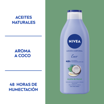 Loción corporal NIVEA Coco y Aceite de Monoi Rápida Absorción Piel normal a seca x 400 ml
