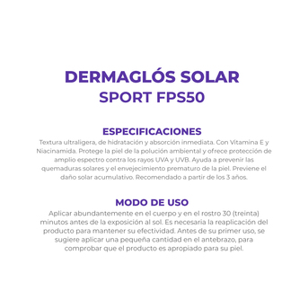 DERMAGLOS SOLAR SPORT FPS50 emuls. x 100 ml