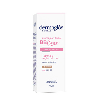 Crema con color BB Cream tono medio con FPS30 Dermaglós
