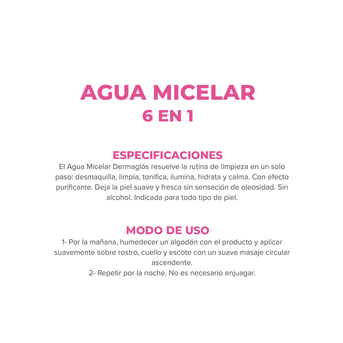 Agua Micelar Dermaglós 6 en 1 400ml