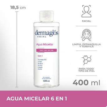 Agua Micelar Dermaglós 6 en 1 400ml