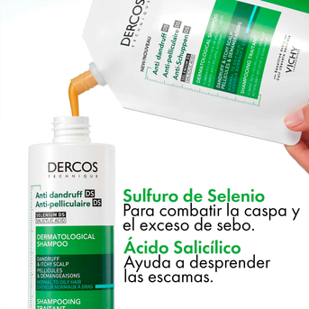 Refill Shampoo Anti Caspa Vichy Dercos Dermatologico 400 ml