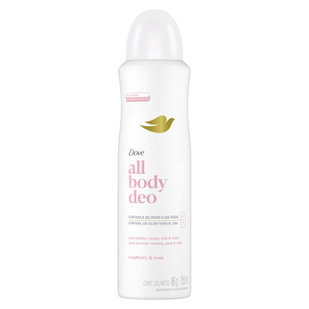 Desodorante en Aerosol para Todo el Cuerpo DOVE All Body Deo Raspberry & Rose 150 ml