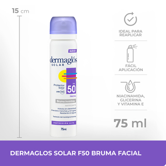 Protector Solar Dermaglós Facial FPS 50 Bruma Spray 75ml