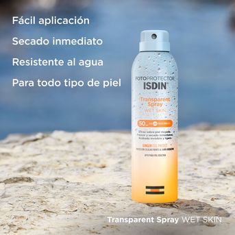 Fotoprotector Isdin Fps50+ Wet Skin Spray Transparente 250ml