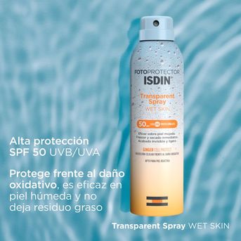 Fotoprotector Isdin Fps50+ Wet Skin Spray Transparente 250ml