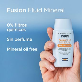 Protector Solar Fluido Isdin FPS 50+ Mineral Pieles Intol 50 ml
