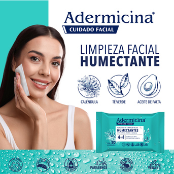 Adermicina Toallitas de limpieza facial x 30 unidades
