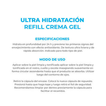 Dermaglós Facial Crema Gel Repuesto Día y Noche Ultra Hidratación 50 g