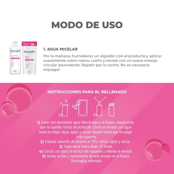 Kit dermaglós agua micelar 400ml + refill 200ml