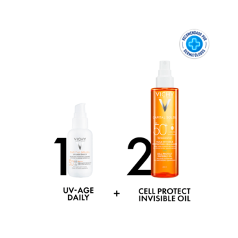 Combo Vichy  Protector Uv Age + Aceite Fps50 Invisible Oil 200ml