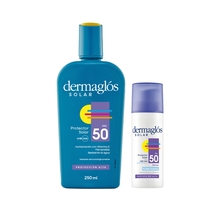 Kit Dermaglós Protector Solar Facial Fluido +Emulsión FPS 50