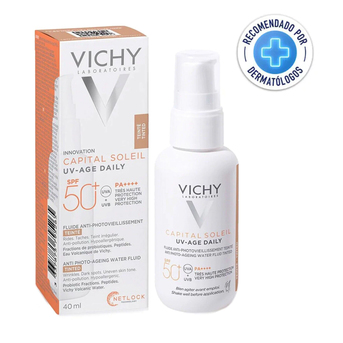 VICHY CAPITAL SOLEIL UV AGE DAILY COLOR LIGHT FPS 50+ CREMA 40ML