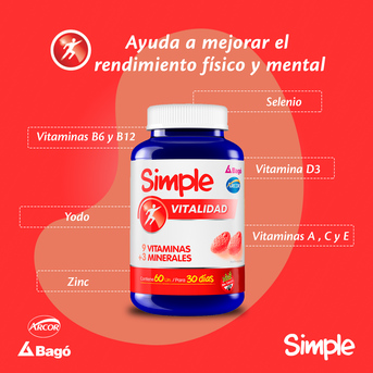 Simple Vitalidad Bagó Arcor 60 Pastillas