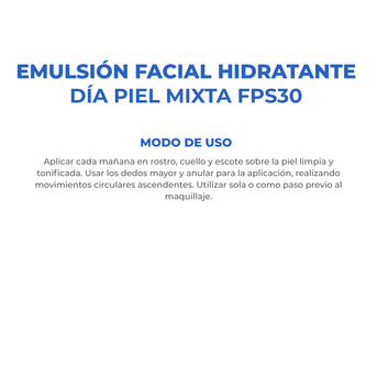  Emulsión  Facial Dermaglós Hidratación Diaria Piel Equilibrada a Mixta FPS30 50 ml