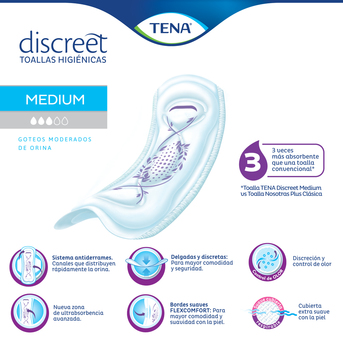 Toalla Tena Discreet Medium x30
