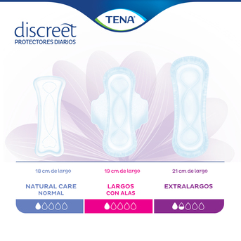 Protectores diarios Tena Discreet Extralargos sin alas x15