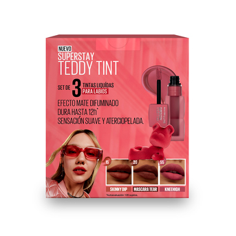 Set de Maquillaje Maybelline Super Stay Teddy Tint: Tíntas líquidas para labios x3