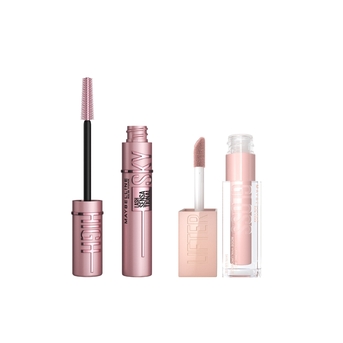 Set de Maquillaje Maybelline: Mascara de Pestañas Sky High WSH + Labial Lifter Gloss Ice
