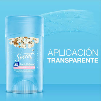 Desodorante En Barra Secret Gel Clear Cotton x45gr