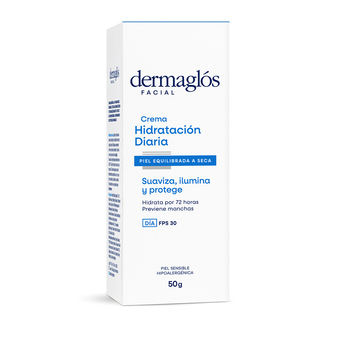 Crema Facial Dermaglós Hidratación Diaria FPS30 Piel Mixta a Seca 50 gr
