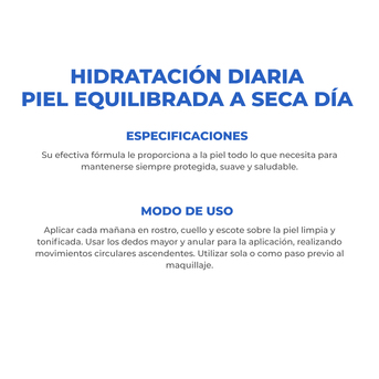 Crema Facial Dermaglós Hidratación Diaria FPS30 Piel Mixta a Seca 50 gr