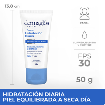 Crema Facial Dermaglós Hidratación Diaria FPS30 Piel Mixta a Seca 50 gr