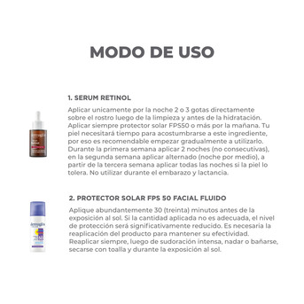 Kit Facial Dermaglós Serum Retinol + Protector Solar Fluido