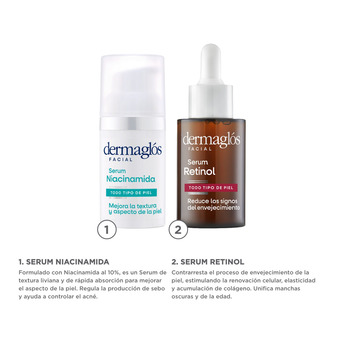 Kit Facial Dermaglós Serum Retinol + Serum Niacinamida