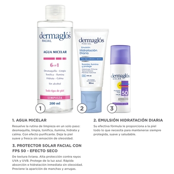 Kit Facial Dermaglós Rutina Piel Normal -Equilibrada a Mixta