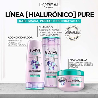 Combo Elvive Hialuronico Pure: Shampo + Acond+Mascarilla + Oleo Extraordinario